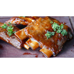 Costillas de cerdo con salsa barbacoa